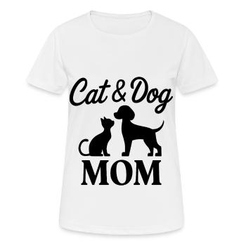 Cat and Dog Saying Funny Pet Gift - Women's Breathable T-Shirt - white - Front - AI Model Female 172 dark (172cm)