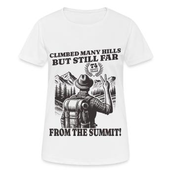 Funny Hiker's Birthday 74 Years - Women's Breathable T-Shirt - white - Front - AI Model Female 172 dark (172cm)