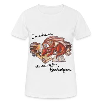 Niedlicher Lesender Drache Fantasy Geschenkidee - Frauen T-Shirt atmungsaktiv - Weiß - Vorne - AI Model Female 172 dark (172cm)