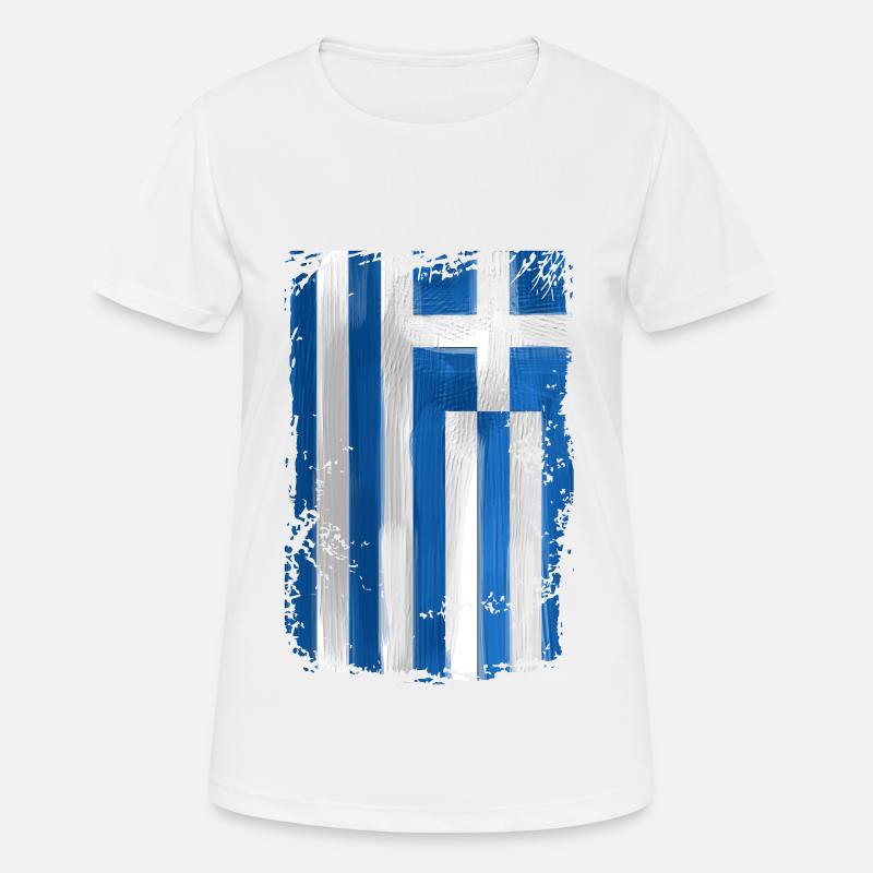 Drapeau de la grèce - T-shirt respirant Femme - blanc