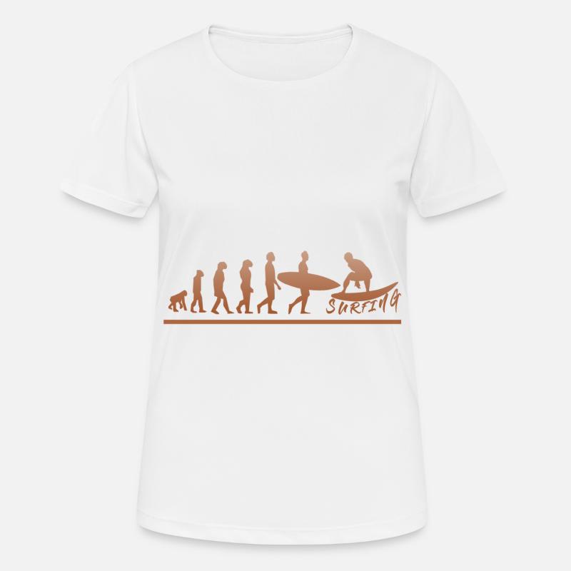 Surfer jusqu'à l'évolution - Surfer jusqu'à l'évolution - T-shirt respirant Femme - blanc