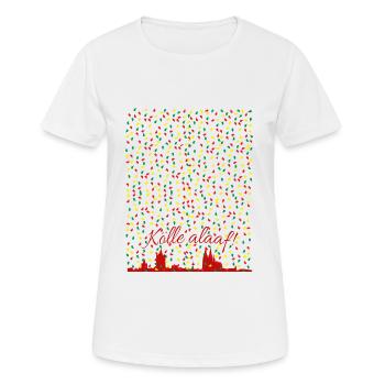 Confetti pluie, Kölle alaaf! - T-shirt respirant Femme - blanc - Devant - AI Model Female 172 dark (172cm)