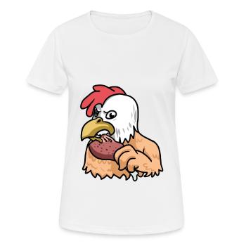 Go Vegan Tiere Kanibal Fantasy Fleisch Huhn Horror - Frauen T-Shirt atmungsaktiv - Weiß - Vorne - AI Model Female 172 dark (172cm)