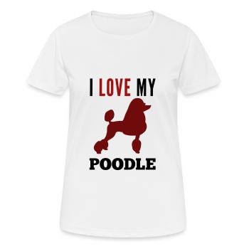 J'adore mon caniche caniche caniche - T-shirt respirant Femme - blanc - Devant - AI Model Female 172 dark (172cm)