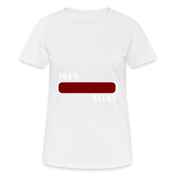 100 % Relax loading - 100 % Relax charger - T-shirt respirant Femme - blanc - Devant - AI Model Female 172 dark (172cm)