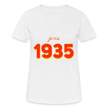 since 1935 - Frauen T-Shirt atmungsaktiv - Weiß - Vorne - AI Model Female 172 dark (172cm)