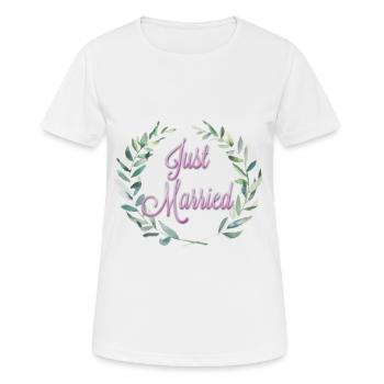 Just married - Frauen T-Shirt atmungsaktiv - Weiß - Vorne - AI Model Female 172 dark (172cm)