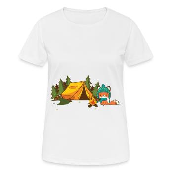 Camping Fox Camping - Women's Breathable T-Shirt - white - Front - AI Model Female 172 dark (172cm)
