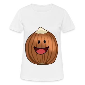 Haselnuss Nuss Nüsse Nahrung Veganer - Frauen T-Shirt atmungsaktiv - Weiß - Vorne - AI Model Female 172 dark (172cm)