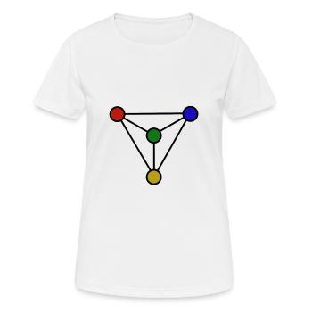 Conception chimique en triangle - T-shirt respirant Femme - blanc - Devant - AI Model Female 172 dark (172cm)