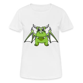 Dragon monstre dragon tête feu drôle drôle - T-shirt respirant Femme - blanc - Devant - AI Model Female 172 dark (172cm)