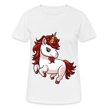 Einhorn Rote Haare Rothaarig Rotes Haar Geschenk - Frauen T-Shirt atmungsaktiv - Weiß - Vorne - AI Model Female 172 dark (172cm)
