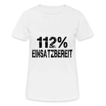 112% Operational Fire Brigade - Women's Breathable T-Shirt - white - Front - AI Model Female 172 dark (172cm)