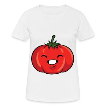 Légume Drôle Paradeiser Ketchup Tomate - T-shirt respirant Femme - blanc - Devant - AI Model Female 172 dark (172cm)