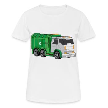 Müllwagen Müllabfuhr Müllauto Müllmann Abfall - Frauen T-Shirt atmungsaktiv - Weiß - Vorne - AI Model Female 172 dark (172cm)