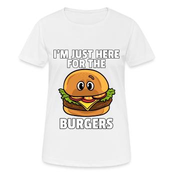 Burger Fast Food Cheeseburger Hamburger Gift - T-shirt respirant Femme - blanc - Devant - AI Model Female 172 dark (172cm)