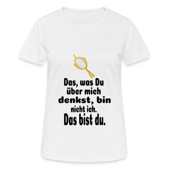 Spiegel Spiegelbild Selbstreflektion - Frauen T-Shirt atmungsaktiv - Weiß - Vorne - AI Model Female 172 dark (172cm)