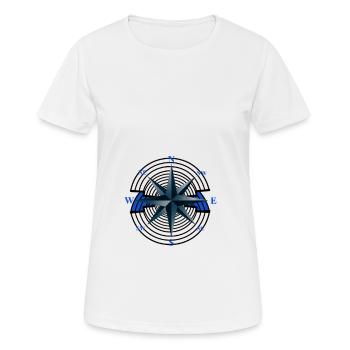 Windrose Compass Nautique Maritime Nautique Ahoi - T-shirt respirant Femme - blanc - Devant - AI Model Female 172 dark (172cm)