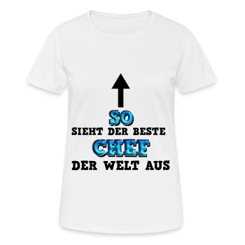 So sieht der beste Chef aus Geschäftsführer - Frauen T-Shirt atmungsaktiv - Weiß - Vorne - AI Model Female 172 dark (172cm)