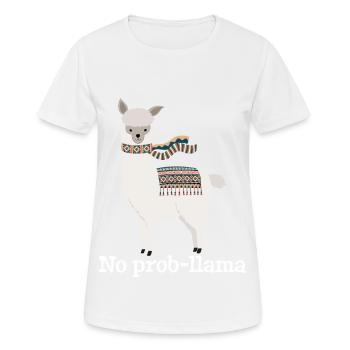 No Prob Llama - Frauen T-Shirt atmungsaktiv - Weiß - Vorne - AI Model Female 172 dark (172cm)