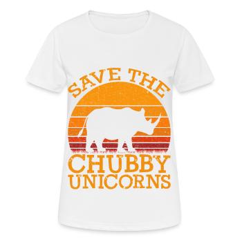 Funny Save the Chubby Unicorns Fat Rhino Vintage - T-shirt respirant Femme - blanc - Devant - AI Model Female 172 dark (172cm)