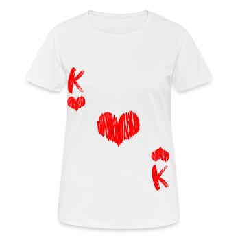 König der Herzen Vintage - Frauen T-Shirt atmungsaktiv - Weiß - Vorne - AI Model Female 172 dark (172cm)