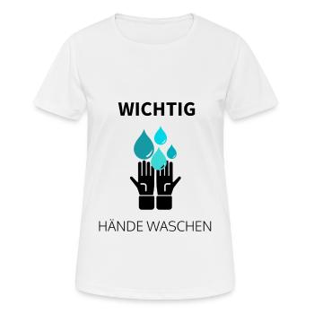 Wichtig Hände Waschen Shirt - Hände reinigen - Frauen T-Shirt atmungsaktiv - Weiß - Vorne - AI Model Female 172 dark (172cm)