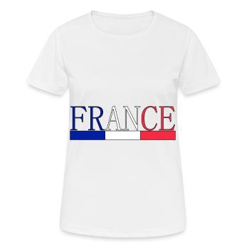 La France - T-shirt respirant Femme - blanc - Devant - AI Model Female 172 dark (172cm)