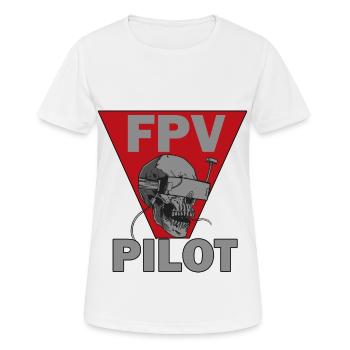 FPV Pilot Geschenkidee Dronenflieger - Frauen T-Shirt atmungsaktiv - Weiß - Vorne - AI Model Female 172 dark (172cm)