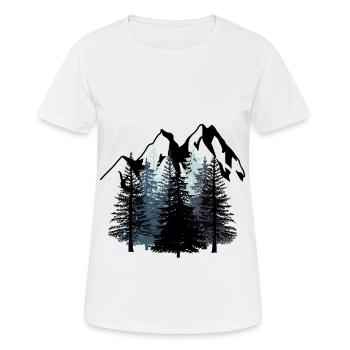 Forest Mountains Mountains Alps Alpine Mountaineering Hike - Women's Breathable T-Shirt - white - Front - AI Model Female 172 dark (172cm)