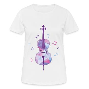 Violin violin polygon music notes classical music - Women's Breathable T-Shirt - white - Front - AI Model Female 172 dark (172cm)