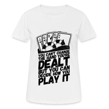 Les cartes de poker poker citent les paroles - T-shirt respirant Femme - blanc - Devant - AI Model Female 172 dark (172cm)