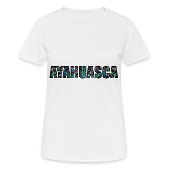 Ayahuasca DMT Psychedelic Schriftzug Psychonauten - Frauen T-Shirt atmungsaktiv - Weiß - Vorne - AI Model Female 172 dark (172cm)