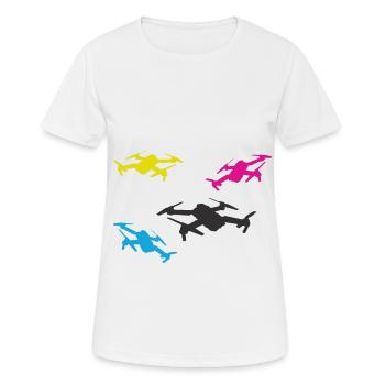 Drones volants - quattrocopter - T-shirt respirant Femme - blanc - Devant - AI Model Female 172 dark (172cm)