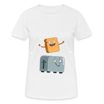 delicious toast with toaster gift for bread fans - Women's Breathable T-Shirt - white - Front - AI Model Female 172 dark (172cm)