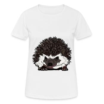 cadeau drôle de visage de hérisson pour les amis de hérisson - T-shirt respirant Femme - blanc - Devant - AI Model Female 172 dark (172cm)