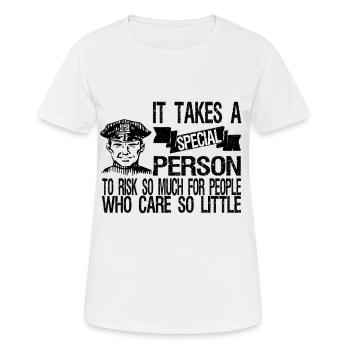 Stolzer Polizist Polizei Beruf Geschenk - Frauen T-Shirt atmungsaktiv - Weiß - Vorne - AI Model Female 172 dark (172cm)