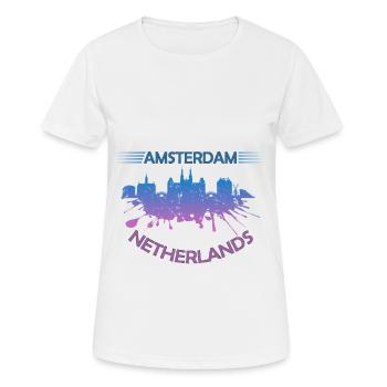 Amsterdam - T-shirt respirant Femme - blanc - Devant - AI Model Female 172 dark (172cm)