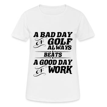 Lustiges Golf Sprüche Geschenk - Frauen T-Shirt atmungsaktiv - Weiß - Vorne - AI Model Female 172 dark (172cm)
