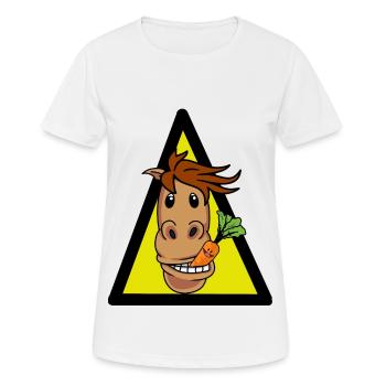 Pferd Pony Pferdenarren Reiter Pferdekopf Gaul - Frauen T-Shirt atmungsaktiv - Weiß - Vorne - AI Model Female 172 dark (172cm)