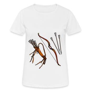 Bow, arrow & quiver gift for archer - Women's Breathable T-Shirt - white - Front - AI Model Female 172 dark (172cm)