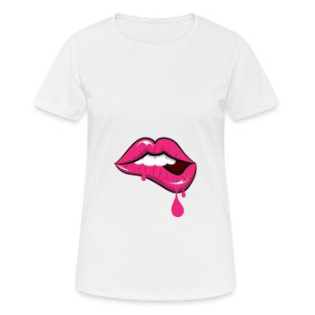 Arc-en-ciel, Botox, brillant, brillant à lèvres, visqueux - T-shirt respirant Femme - blanc - Devant - AI Model Female 172 dark (172cm)