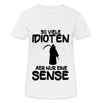 Lustige Sprüche Beleidigungen witzige Sprüche - Frauen T-Shirt atmungsaktiv - Weiß - Vorne - AI Model Female 172 dark (172cm)