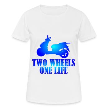 Two-wheeled scooter saying, drive scooter - Women's Breathable T-Shirt - white - Front - AI Model Female 172 dark (172cm)