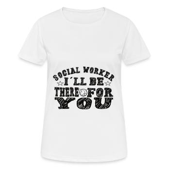 Travailleurs sociaux Travailleurs sociaux Travail social - T-shirt respirant Femme - blanc - Devant - AI Model Female 172 dark (172cm)