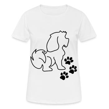Chien animal de compagnie empreinte de pattes - T-shirt respirant Femme - blanc - Devant - AI Model Female 172 dark (172cm)
