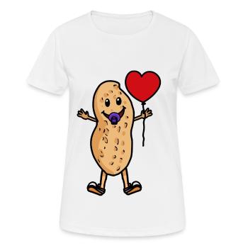 Baby Erdnuss Luftballon Herz Kinder Geburt Hurra - Frauen T-Shirt atmungsaktiv - Weiß - Vorne - AI Model Female 172 dark (172cm)