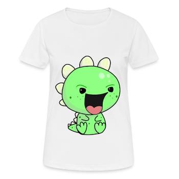 Bébé Dragon Cri de bouche grande gueule - T-shirt respirant Femme - blanc - Devant - AI Model Female 172 dark (172cm)