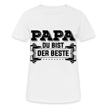 Papa du bist der Beste Vater Dad Daddy - Frauen T-Shirt atmungsaktiv - Weiß - Vorne - AI Model Female 172 dark (172cm)