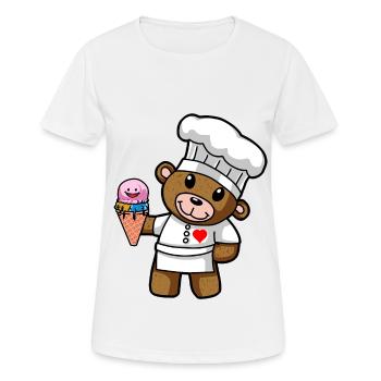Teddy Cream Pastry Chef Candy Cream Shop Kid - Women's Breathable T-Shirt - white - Front - AI Model Female 172 dark (172cm)